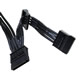 Image shows the NZXT CB 4-pin to 3 SATA premium cable SATA connectors.