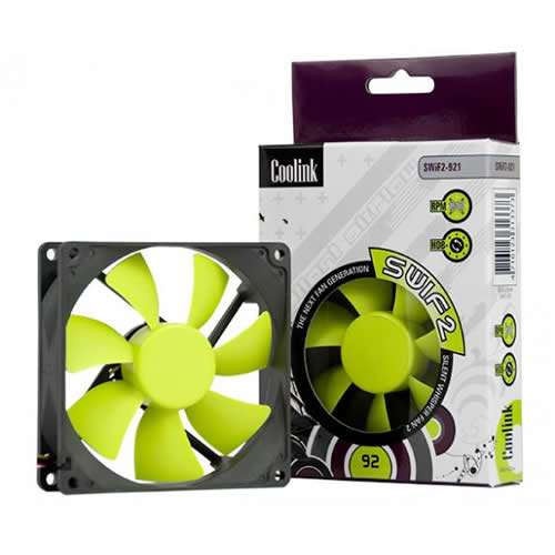 Image shows the Coolink SWiF2 92mm Quiet Cooling Fan