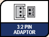 Image shows 3 to 2-pin Adaptor logo.