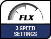3 speed settings for full flexibility logo.