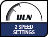 Image shows 2 speed settings for maximum quietness logo.